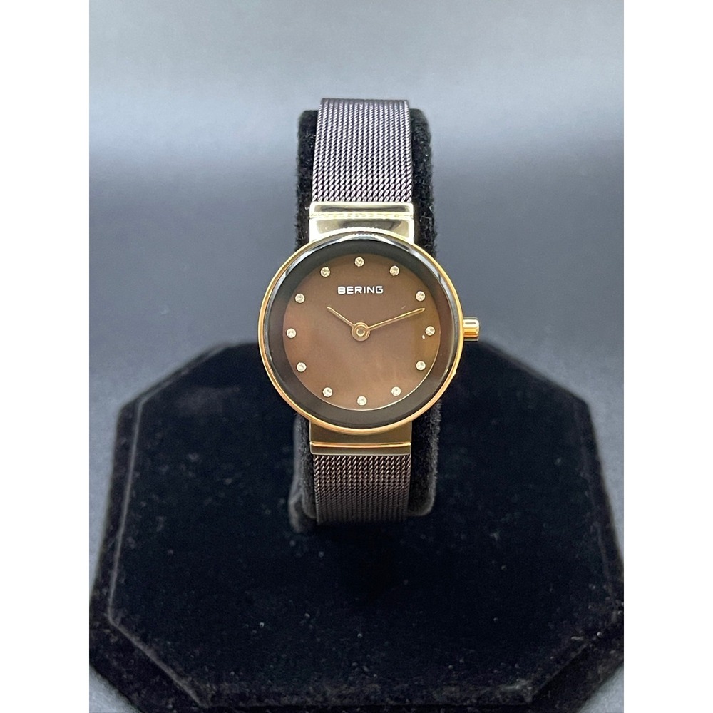 Bering Women's Classic Stainless Steel Brown Milanese Mesh Watch, 24m  10124-265